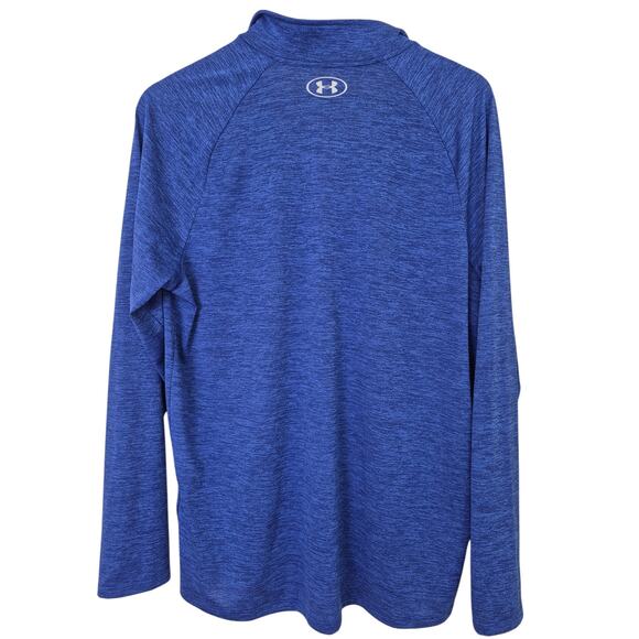Under Armour Heat Gear Pullover 1/4 zip Mens Large Blue Long Sleeve Wicking - Picture 2 of 4